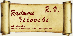 Radman Vilovski vizit kartica